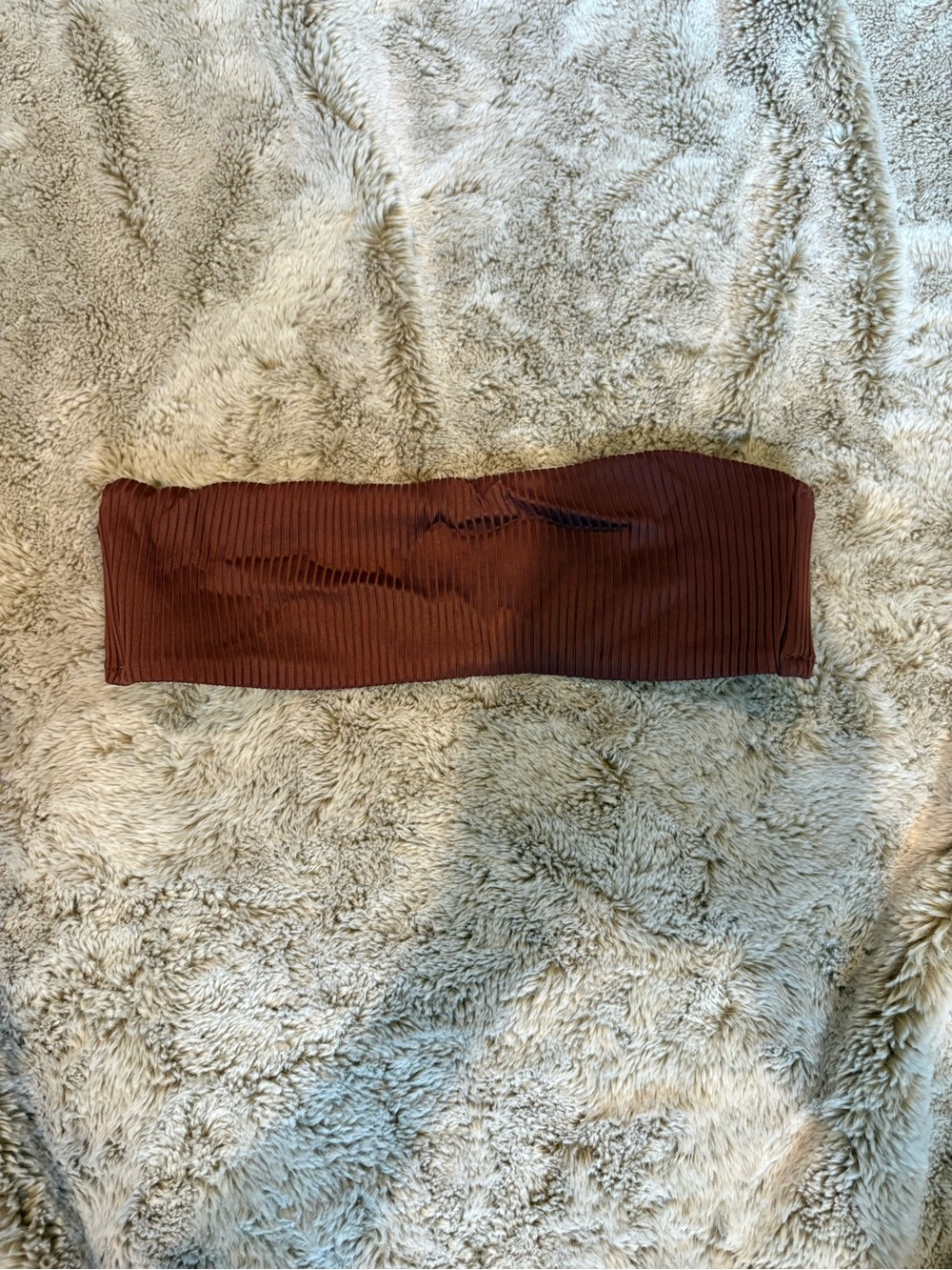 Maroon Ribbed Bandeau Top - Kids Bottoms